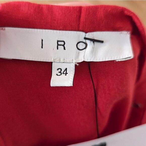 IRO Florine Lace Up Ruffle Dress in Poppy Red - Picture 4 of 5